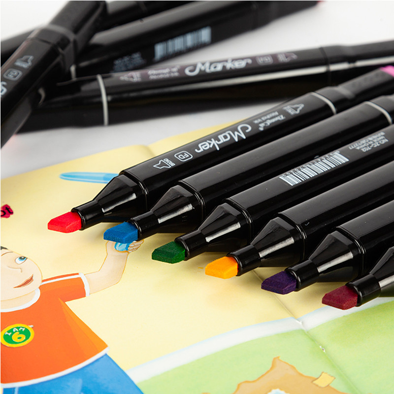 12 цвята цветен двуглав маслен маркер за рисуване, скица, рисуване, графити, арт маркери за канцеларски материали за студенти по изкуства