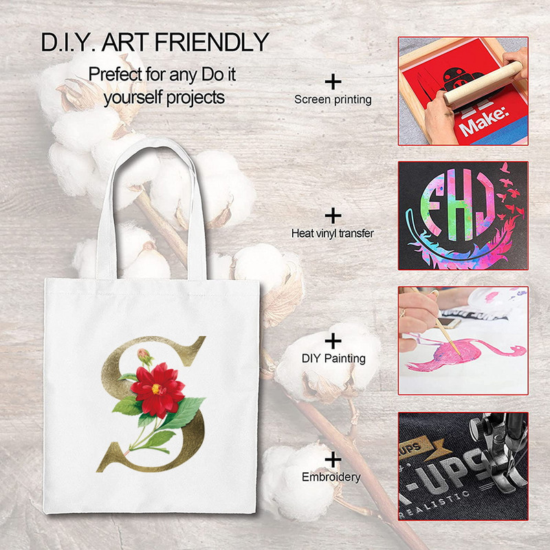 Дамска чанта Ежедневни чанти за през рамо с голям капацитет Shopper Canvas Мода със златни цветя Harajuku Print Преносими чанти за органайзер