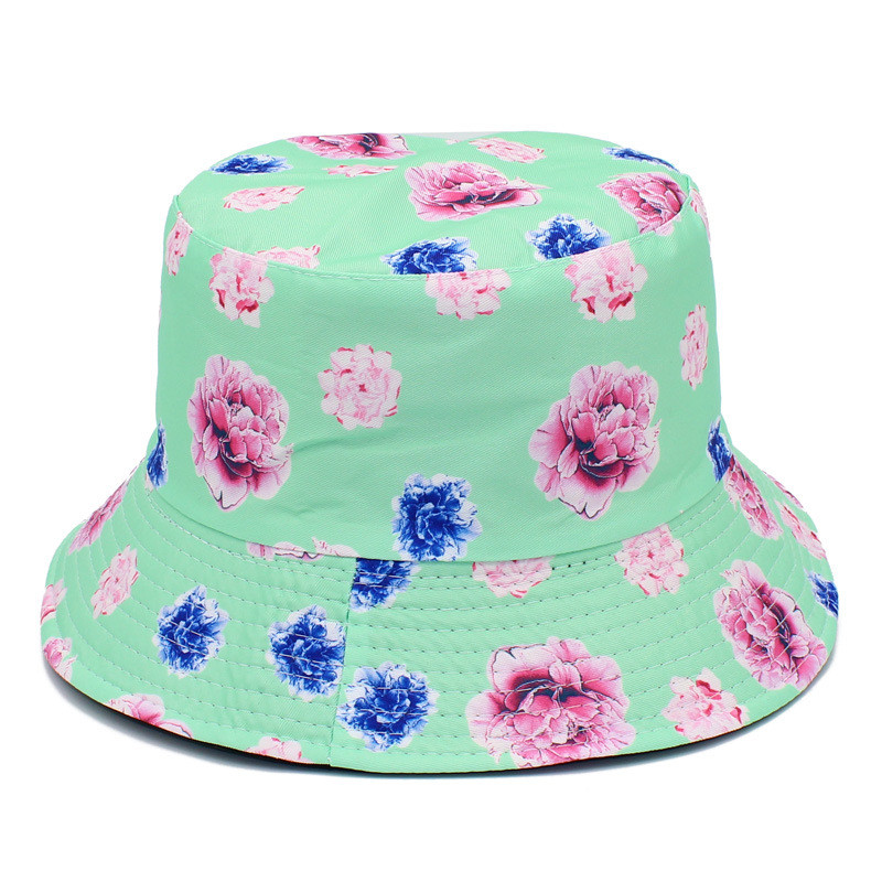 Летни нови шапки с цветя от божур за жени Япония и Корея Двустранен сенник Шапка за мивка Външни слънцезащитни капачки за кофи