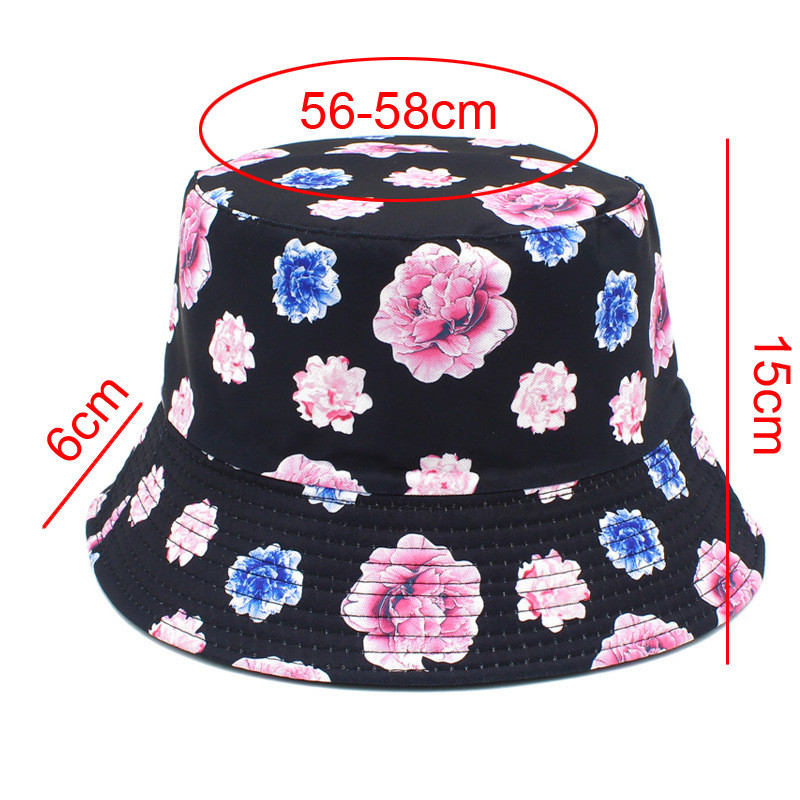 Летни нови шапки с цветя от божур за жени Япония и Корея Двустранен сенник Шапка за мивка Външни слънцезащитни капачки за кофи
