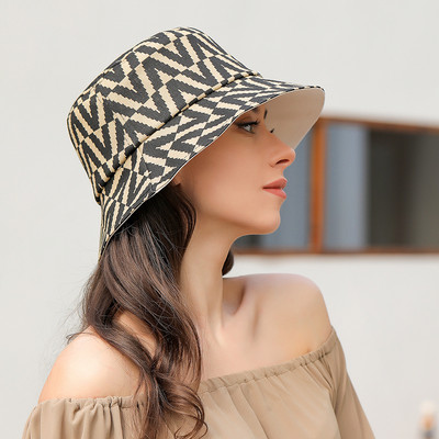 Pamut Vödörsapkák Női Nyári Fényvédő Panama Kalap Férfi Virágmintás Sunbonnet Fedoras Outdoor Fisherman Hat Strandsapka