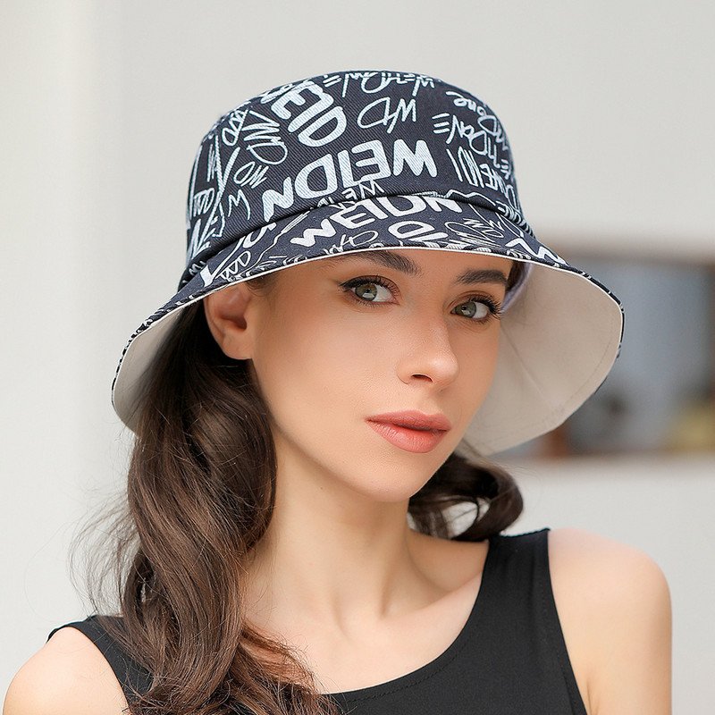 Памучни шапки тип кофа Дамска лятна слънцезащитна панама Шапка Мъжки флорални щампи Sunbonnet Fedoras Външна рибарска шапка Плажна шапка