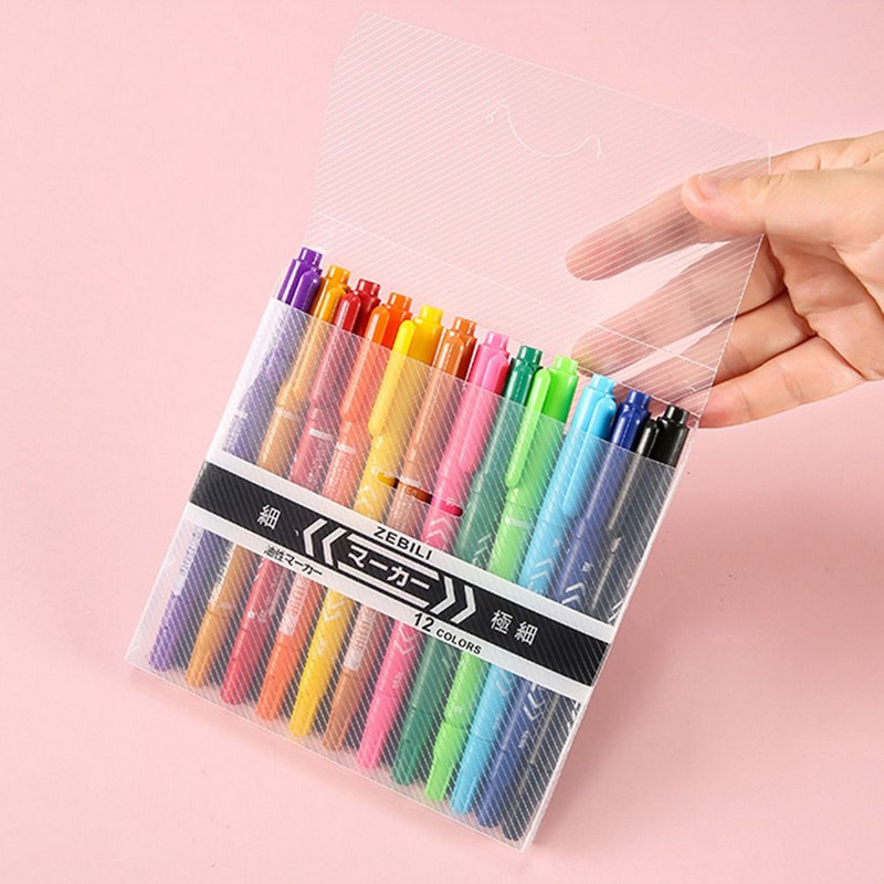 Двоен връх Манга Рисуване Многоцветна фина линия Бързосъхнещи арт консумативи Цветна писалка Детска акварелна писалка Кука Линия Маркер писалка