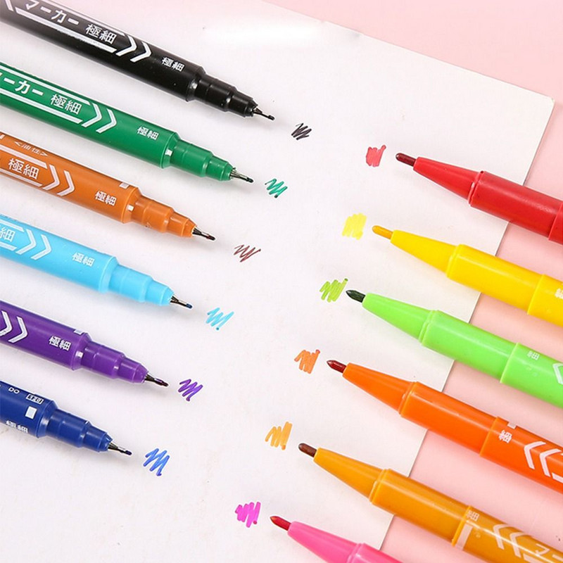 Двоен връх Манга Рисуване Многоцветна фина линия Бързосъхнещи арт консумативи Цветна писалка Детска акварелна писалка Кука Линия Маркер писалка
