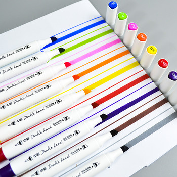 24 μαρκαδόροι Χρώμα μαρκαδόροι Oily Art Σετ μαρκαδόρους με διπλή κεφαλή χρωματισμός Manga Σκίτσο Σχέδιο Πέννα με αλκοόλ Σχολικά είδη