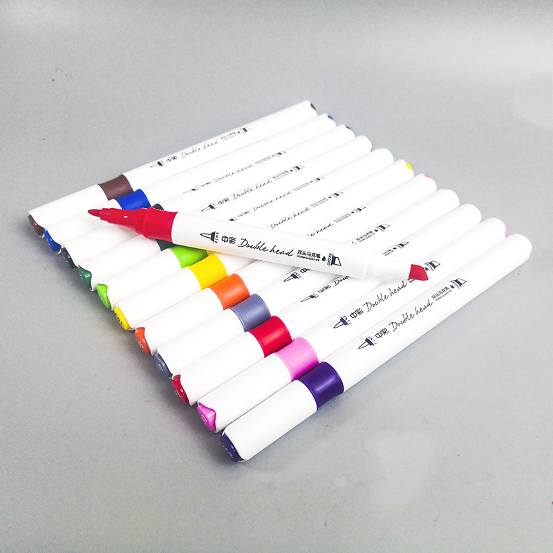 24 маркера Цветни маркери Oily Art Marker Set Двойна глава Оцветяване Манга Скициране Рисуване Алкохол Флумастер Ученически пособия