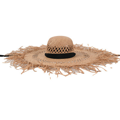 Nyári női strand napozósapka Nyári UV napfénykalap széles karimájú, összecsukható strandsapka Boho Rafia szalmakalap horgászsapka