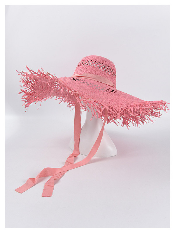 Лятна дамска плажна сламена шапка за слънце Лятна UV шапка за слънце с широка периферия Сгъваема плажна шапка Boho Rafia сламена флопи шапка Риболовна шапка