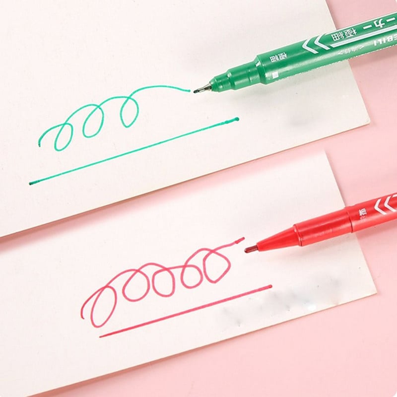 Двоен връх Многоцветен бързосъхнещ Fine Line Manga Рисуване Цветна писалка Кука Линия Маркер Pen Детска акварелна писалка Художествени принадлежности