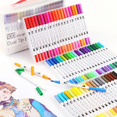 Akvarell színes tollak Finom ecsetvégek színező markerek Finomító toll feliratozáshoz Filc Művészeti kellékek Rajz Írás Manga