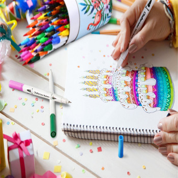 Χρωματιστά στυλό ακουαρέλας Λεπτό πινέλο Μαρκαδόροι χρωματισμού Fineliner στυλό για γράμματα τσόχα Είδη τέχνης Σχέδιο γραφής Manga
