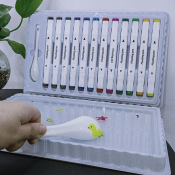 Плаващи химикалки за рисуване 4 цвята Химикалки за рисуване с вода с плаващо мастило Маркери за многократна употреба без каша за деца, за да създават изкуство върху вода