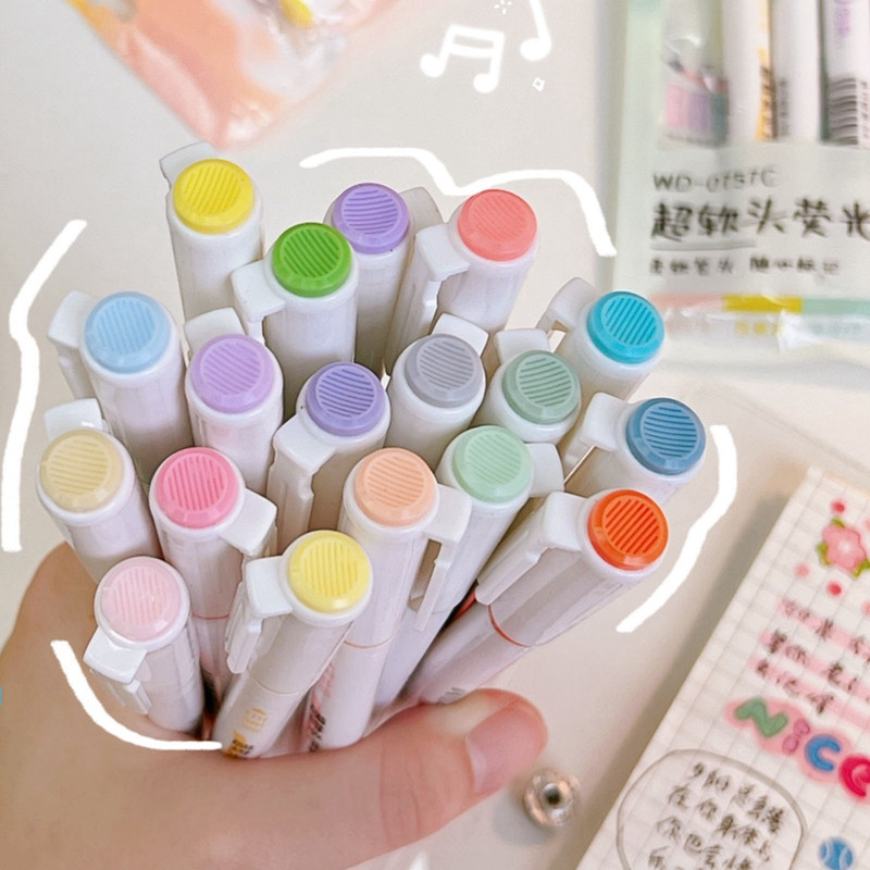 6 бр./компл. Флуоресцентна цветна маркерна писалка Маркиращ маркер Набор от цветни маркери Писалка Ученически пособия Маркери Канцеларски материали