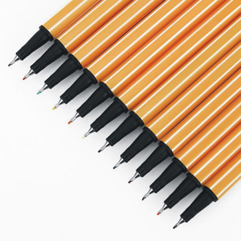 12 цвята/комплект Направи си сам комплект метални маркери Аниме Манга Четки за калиграфия Графити Art Fine Line Pen Painting Офис Училищни пособия