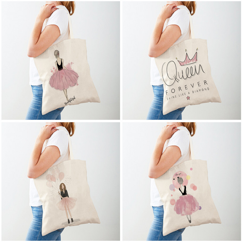 Модна сладка анимационна кралица Lychee Life Ballet Girl Детска ученическа чанта Tote за дамски ежедневни платнени дамски чанти за пазаруване