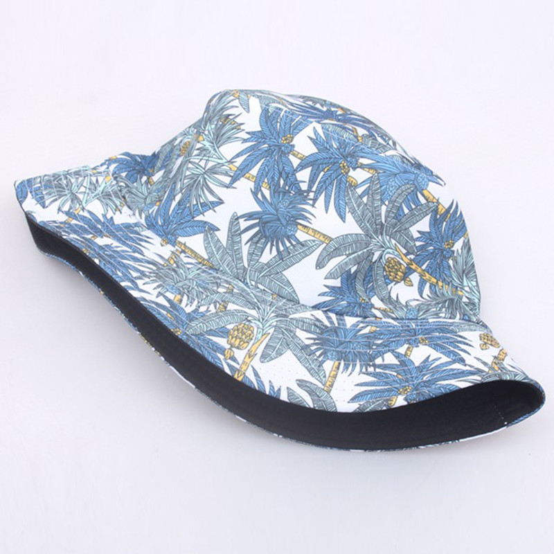 Модни шапки тип кофа Рибарска шапка с принт на кокосово дърво Летни шапки за слънце за жени Мъже Реверсивна шапка за риболов Външна шапка за слънце