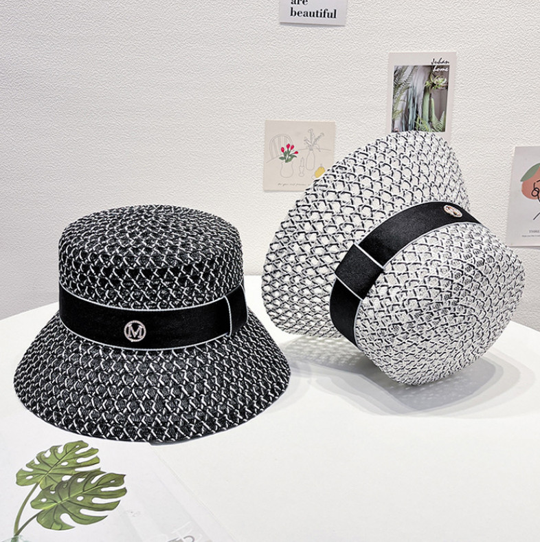 Висок клас, издълбан, дишащ слънцезащитен плосък цилиндър, пролетна и лятна тъкана цилиндър шапка Рибарска шапка в британски стил Шапка за слънце Шапка