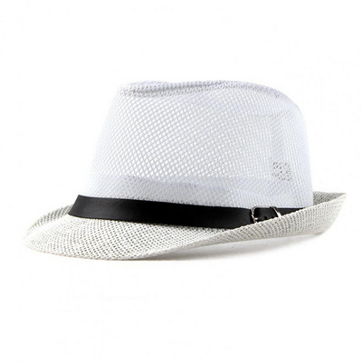 Férfi Női Panama Kalap Vintage Brit stílusú Átlátszó Hollow Out Cowboy Férfi Hálós Kalap Fejfedők Nyári Napvédő Gorras