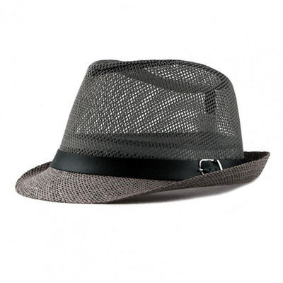Férfi Női Panama Kalap Vintage Brit stílusú Átlátszó Hollow Out Cowboy Férfi Hálós Kalap Fejfedők Nyári Napvédő Gorras