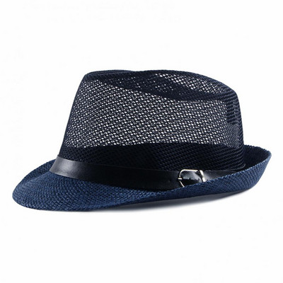Férfi Női Panama Kalap Vintage Brit stílusú Átlátszó Hollow Out Cowboy Férfi Hálós Kalap Fejfedők Nyári Napvédő Gorras