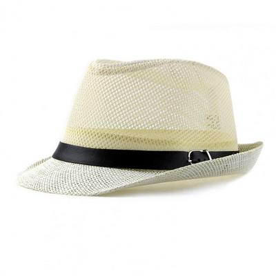 Férfi Női Panama Kalap Vintage Brit stílusú Átlátszó Hollow Out Cowboy Férfi Hálós Kalap Fejfedők Nyári Napvédő Gorras