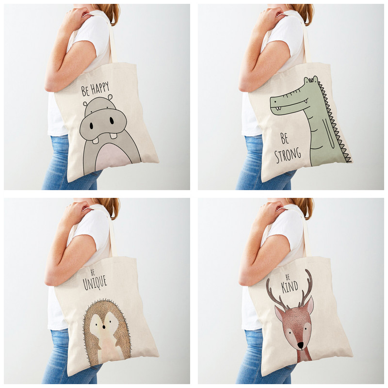 Дамски пазарски чанти с карикатура на животно, динозавър