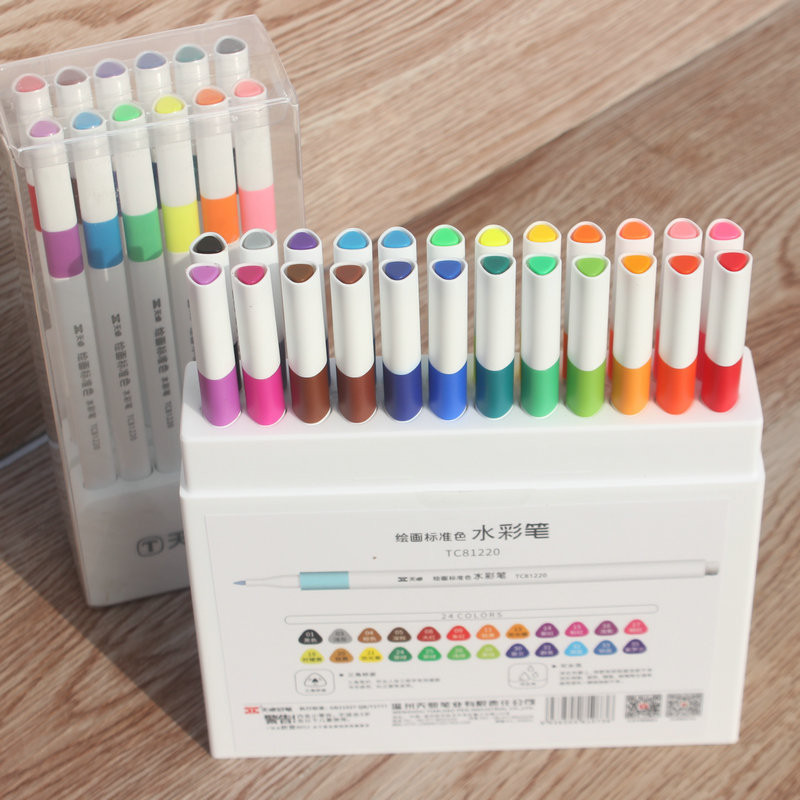 Художествени маркери Стандартни цветни измиващи акварелни химикалки Ученици Деца Четка Канцеларски материали Офис Училищни пособия за писане