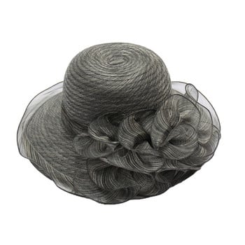 Καπέλο Derby για γυναίκες Organza Tea Party Hat Church Fascinator Καπέλο Εκκλησίας SunHat Drop Shipping