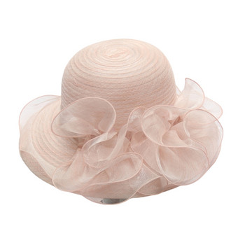 Καπέλο Derby για γυναίκες Organza Tea Party Hat Church Fascinator Καπέλο Εκκλησίας SunHat Drop Shipping