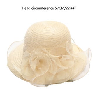 Καπέλο Derby για γυναίκες Organza Tea Party Hat Church Fascinator Καπέλο Εκκλησίας SunHat Drop Shipping