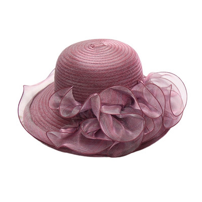Derby Hat nőknek Organza Tea Party Hat Church Fascinator Church Hat SunHat Drop Shipping