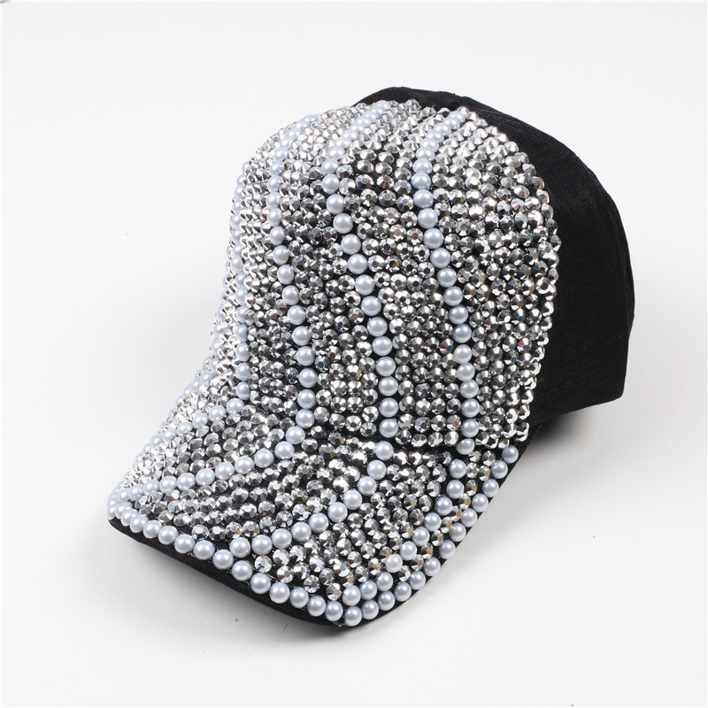 2023 Нова шапка с вграждане на диаманти Розово черно корейско издание Модна универсална пролет/лято Воден диамантен пищял