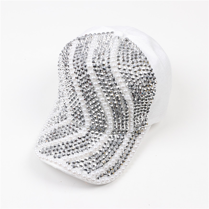 2023 Нова шапка с вграждане на диаманти Розово черно корейско издание Модна универсална пролет/лято Воден диамантен пищял