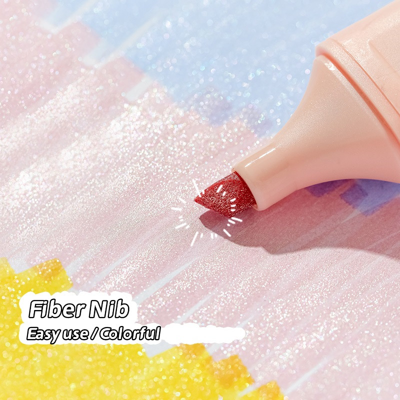 4 бр Fruit Shop Glitter Color Highlighter Pens Set Fragrance Metallic Marker Brush for Drawing Painting Art School F7212