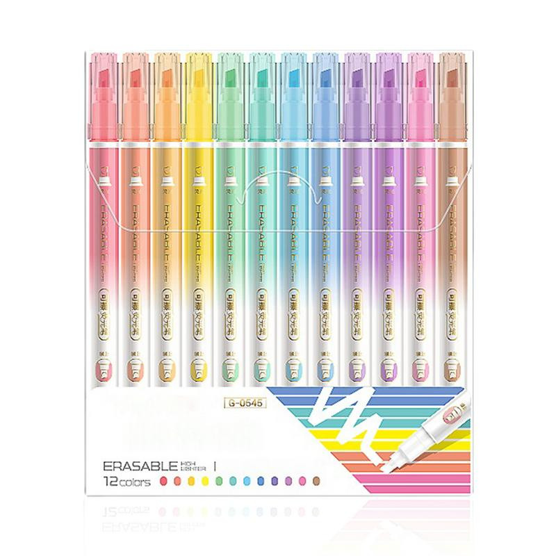 10 бр./12 бр. Изтриваеми маркери с двойна глава Арт маркери Маркираща писалка Флуоресцентна химикалка Ученически пособия Офис маркер с тебешир