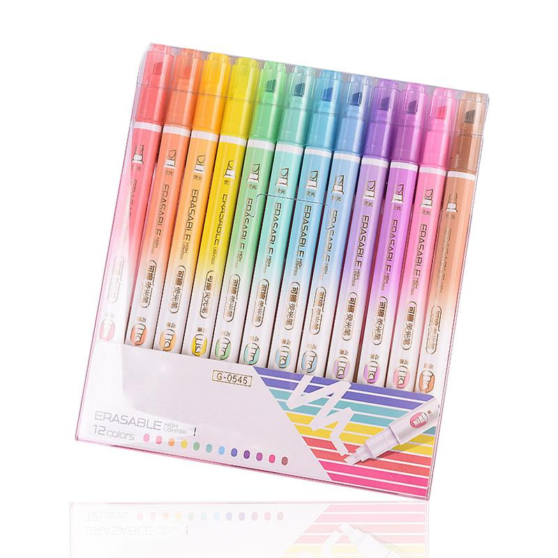 10 бр./12 бр. Изтриваеми маркери с двойна глава Арт маркери Маркираща писалка Флуоресцентна химикалка Ученически пособия Офис маркер с тебешир