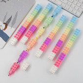 6db pasztell színű test építőkocka kiemelő toll szett Fluoreszkáló jelölő bélés toll festék rajzoláshoz gyerek ajándék iskola A6201