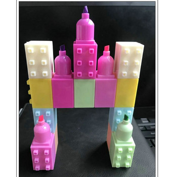 6 τμχ Παστέλ χρώμα Body Building Block Highlighter Σετ στυλό Φθορίζον μαρκαδόρο με επένδυση για ζωγραφική παιδική σχολή δώρων A6201