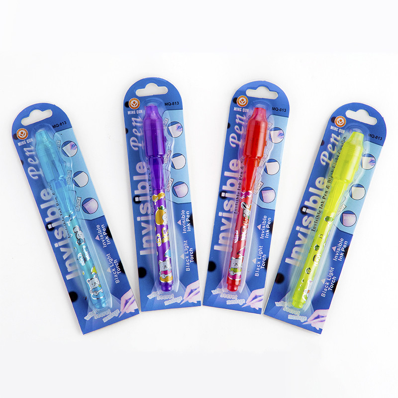 4бр./Партида Комплект невидими химикалки UV Highlight Pen for Kids Secret Detective Spy Toy Канцеларски материали Невидимо мастило Маркиращ маркер