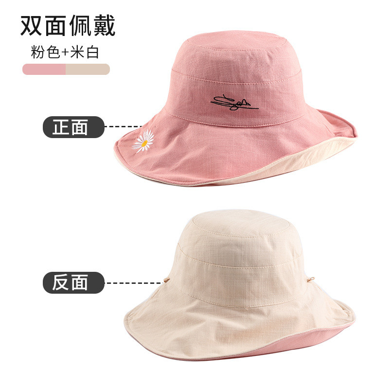 Двустранна сгъваема шапка-кофа за жени Момичета Лятна шапка за слънце Козирка Рибарска шапка Анти-UV широка периферия Слънцезащитни шапки Шапки Gorra