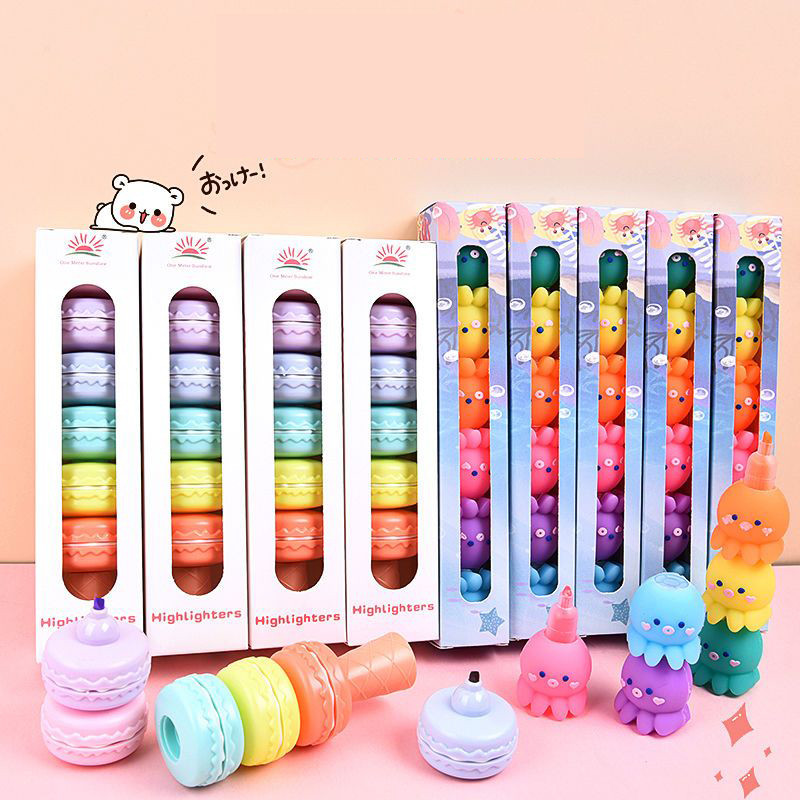 6 цветни разглобяеми флуоресцентни графити химикалки Октопод Комплект ръчни акаунти Цветни шевове Момче и момиче Маркери Офис консумативи