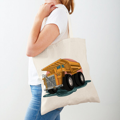 Τσάντα αγορών America Monster Truck Tote Τσάντα αγορών για γυναίκες Casual Cartoon Car Body Sided Fashion Lady Canvas τσάντα αγορών