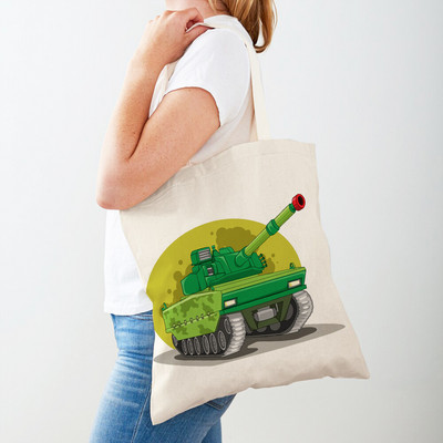Τσάντα αγορών America Monster Truck Tote Τσάντα αγορών για γυναίκες Casual Cartoon Car Body Sided Fashion Lady Canvas τσάντα αγορών