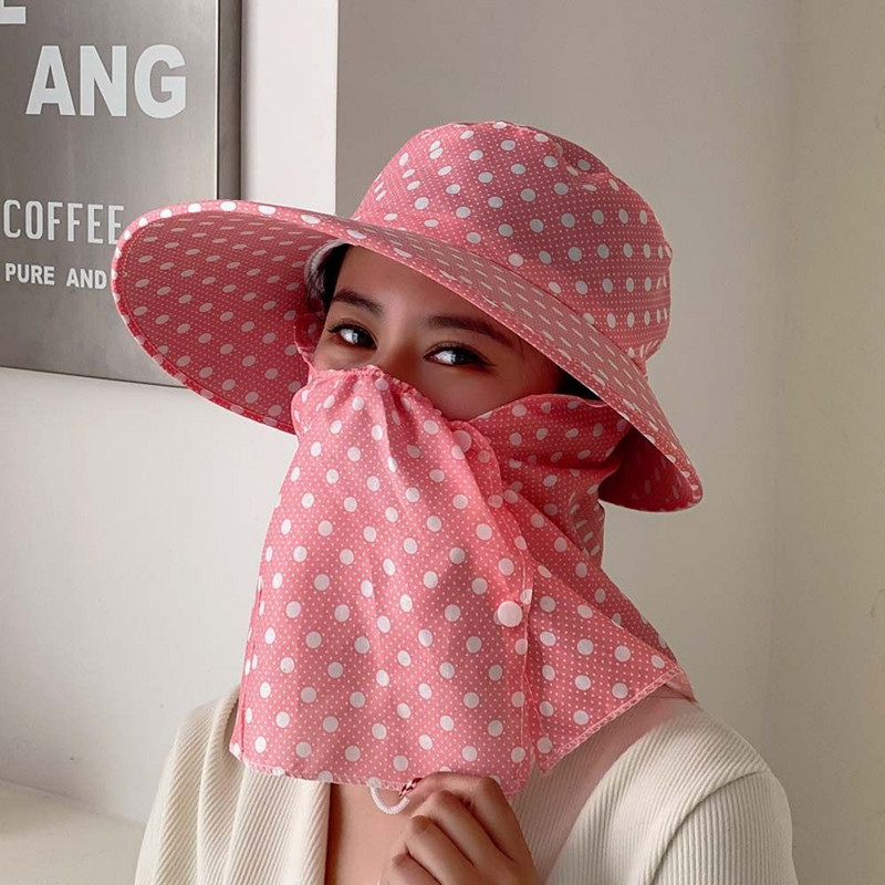 Шапка Външна шапка за майка Слънце Шапки с голяма периферия Туристически шапки с капак на врата Дамска слънчева шапка Кофа Шапка Лятна UV защита