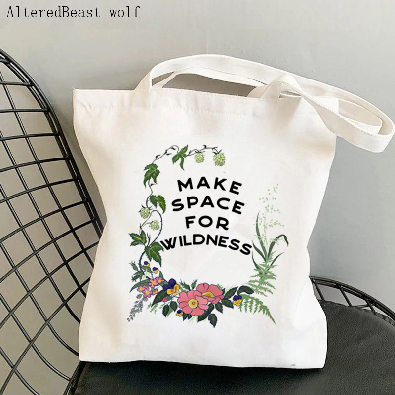 Дамска чанта Shopper Flowers Inspirational Quote Wildflowers Motivation Bag Harajuku Canvas Shopper Bag girl Tote Shoulder Lady Bag