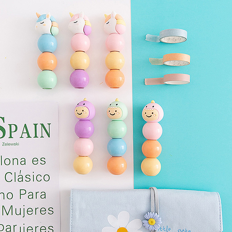 Evidențiator de desene animate drăguț cu noduri pixuri graffiti elevi marker stilou papetărie pictură jucării pentru album de însemnări