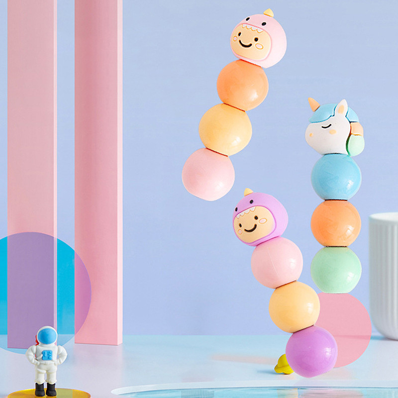 Evidențiator de desene animate drăguț cu noduri pixuri graffiti elevi marker stilou papetărie pictură jucării pentru album de însemnări