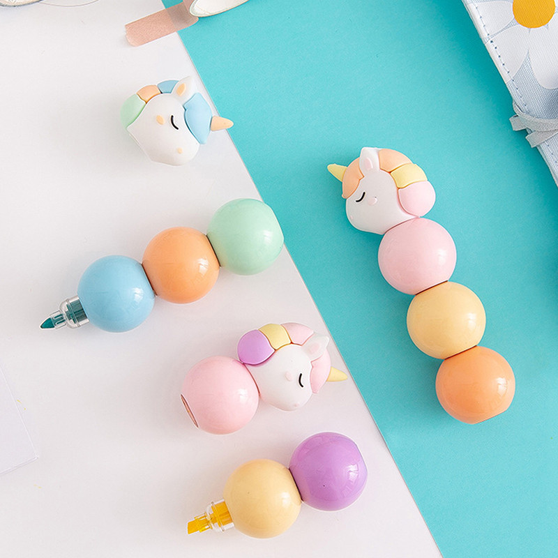 Evidențiator de desene animate drăguț cu noduri pixuri graffiti elevi marker stilou papetărie pictură jucării pentru album de însemnări