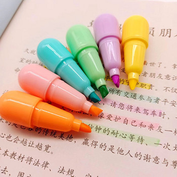 5 PCS Highlighters Mini Egglighter Marker Pen Деца Многоцветна отметка Студентски канцеларски материали Офис Училищно писане