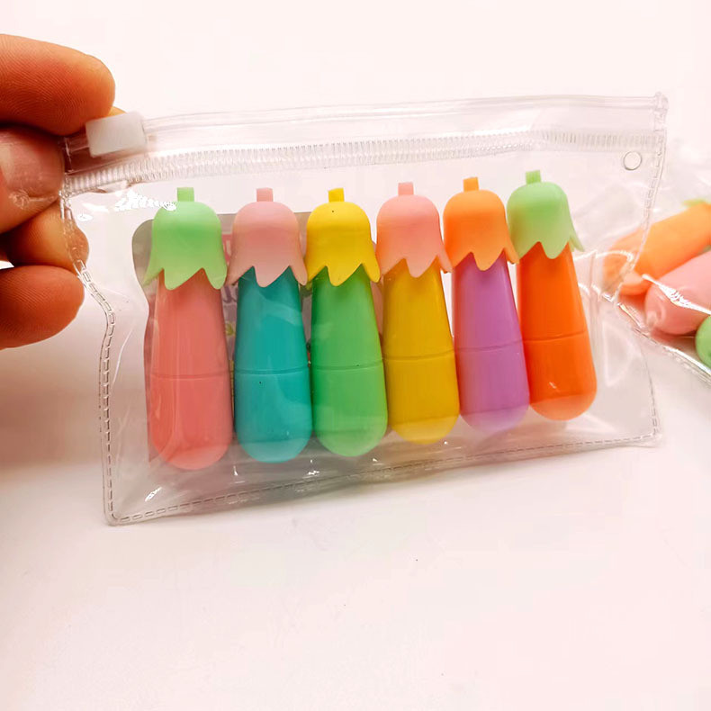 5 bucăți evidențiere mini vinete evidențiator marker pix multicolor marca de bifa papetărie pentru studenți birou școală scris